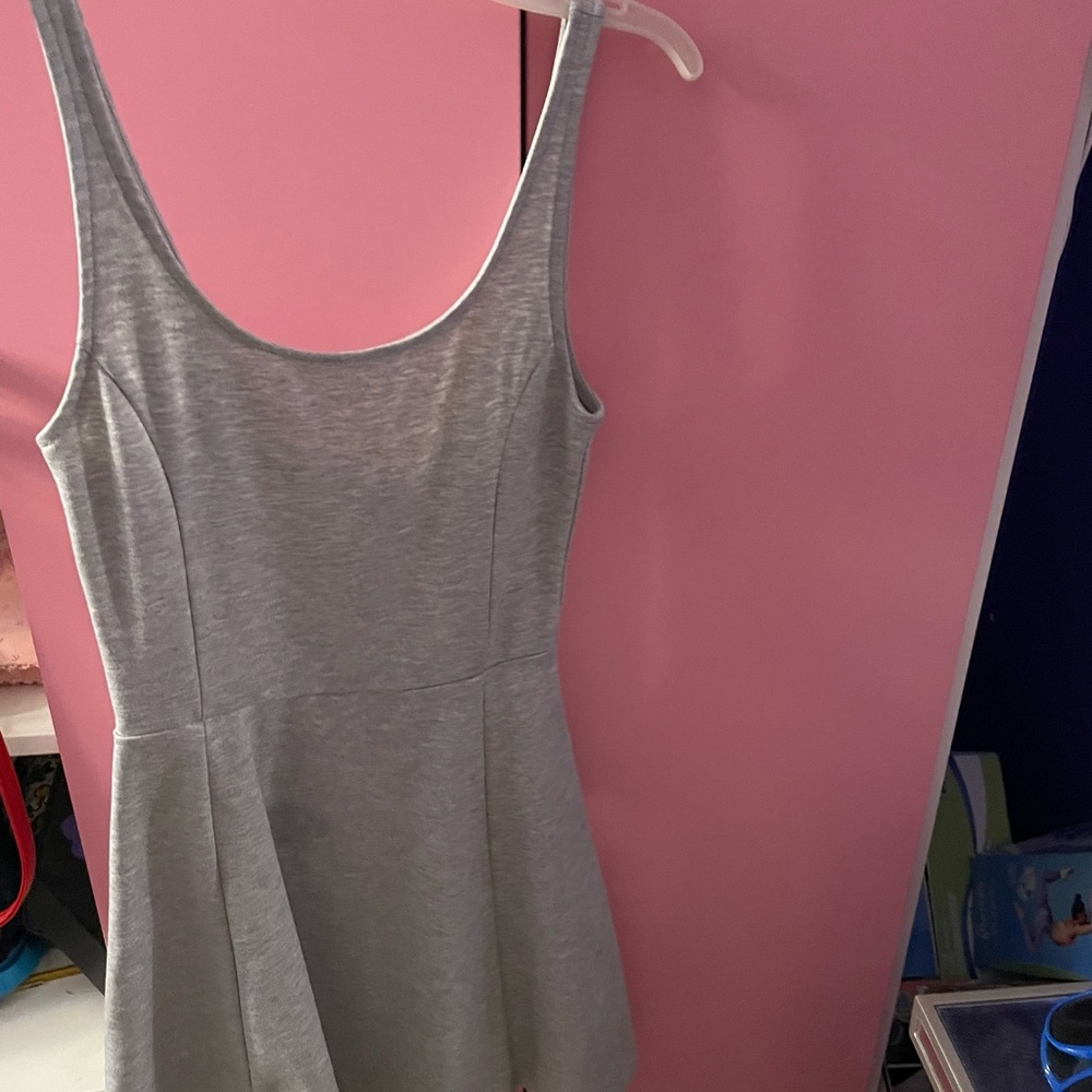 Forever 21 Gray Fit and Flare Sleeveless Scoop Neck Dress